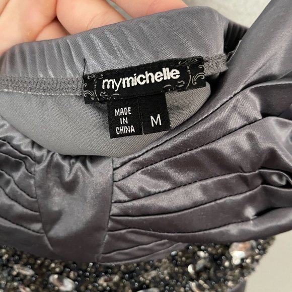 My Michelle - Silver Strapless Formal Dress - Picture 2 of 4